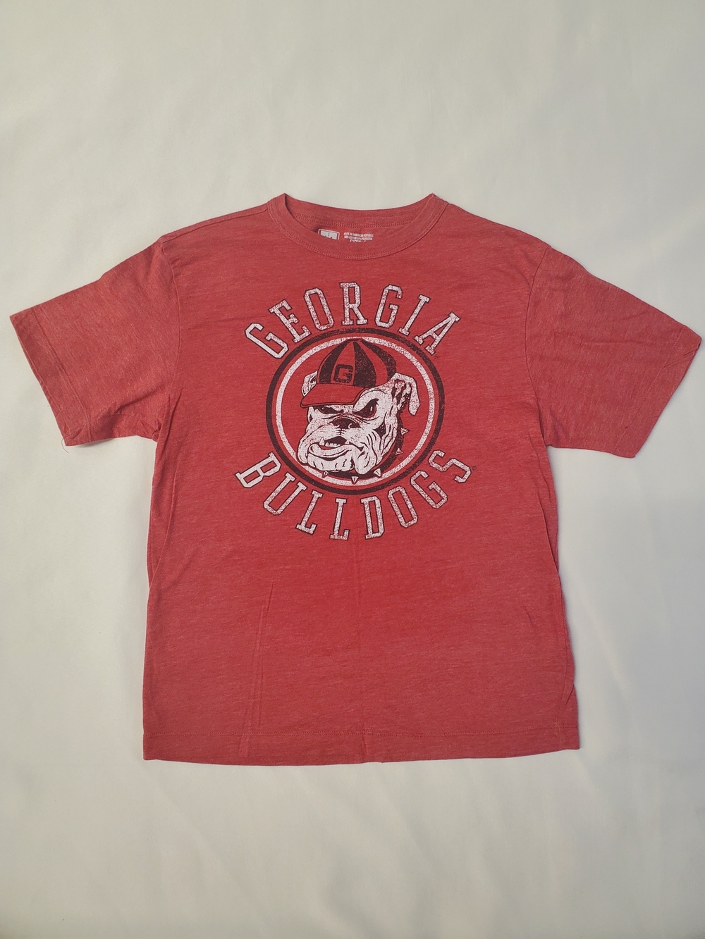 Youth L University T Georgia Bulldogs Red Graphic Tee